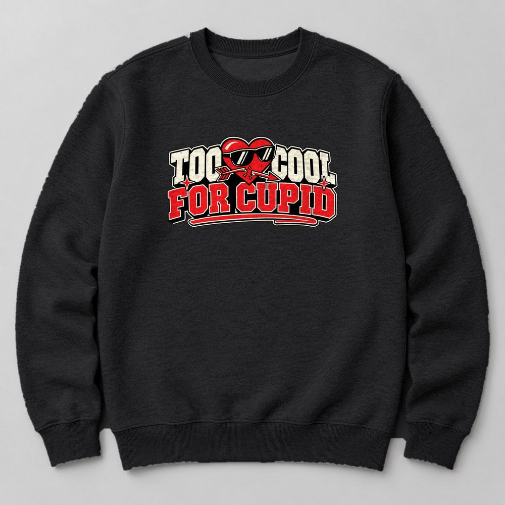 Too Cool for Cupid Sweatshirt in Black