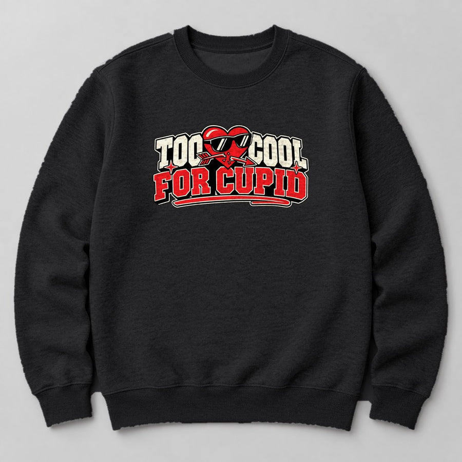 Too Cool for Cupid Sweatshirt in Black