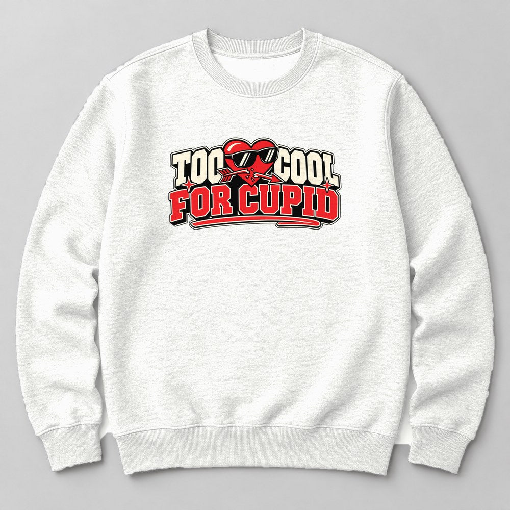 Too Cool for Cupid Sweatshirt in White