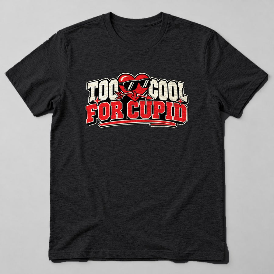Too Cool for Cupid T-Shirt in Black