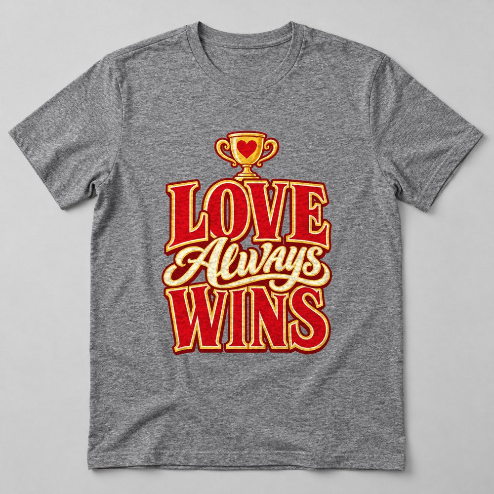 Love Always Wins T-Shirt in Heather Grey