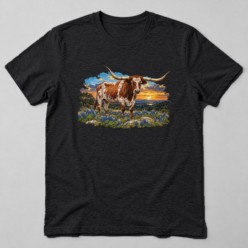 Longhorn Steer T-Shirt in Black