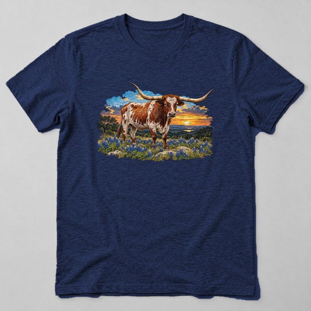 Longhorn Steer T-Shirt in Navy