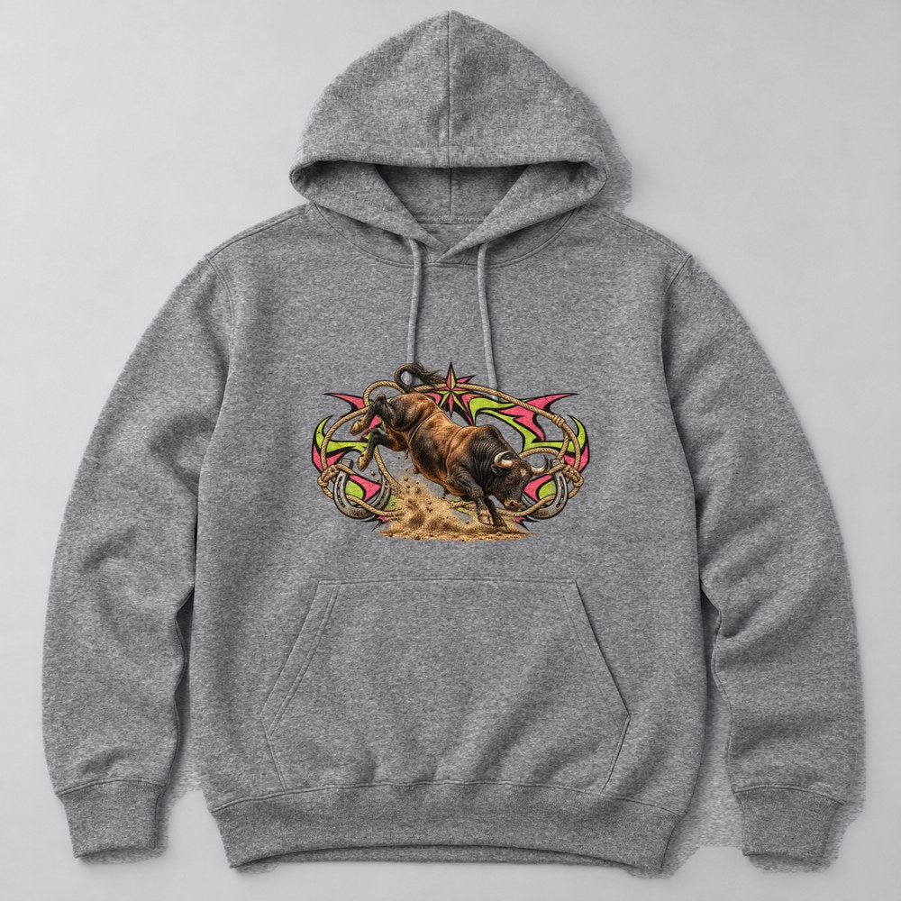 Bucking Bull Hoodie in Heather Grey