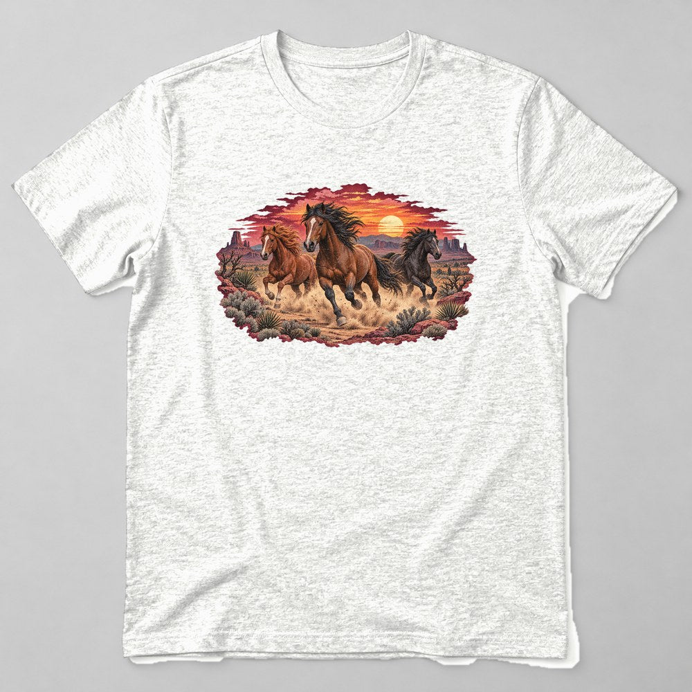 Wild Horses Desert T-Shirt in White