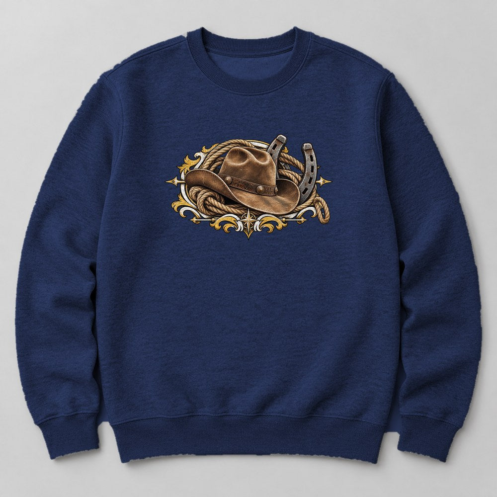 Cowboy Hat Rope Sweatshirt in Navy