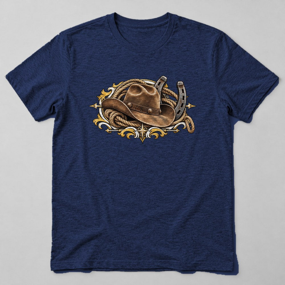 Cowboy Hat Rope T-Shirt in Navy