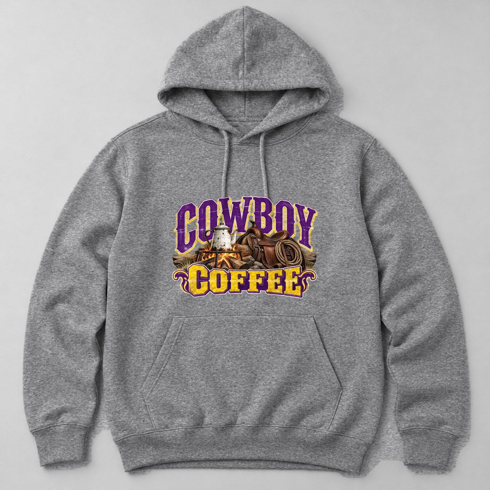 Cowboy Coffee Hoodie in Heather Grey