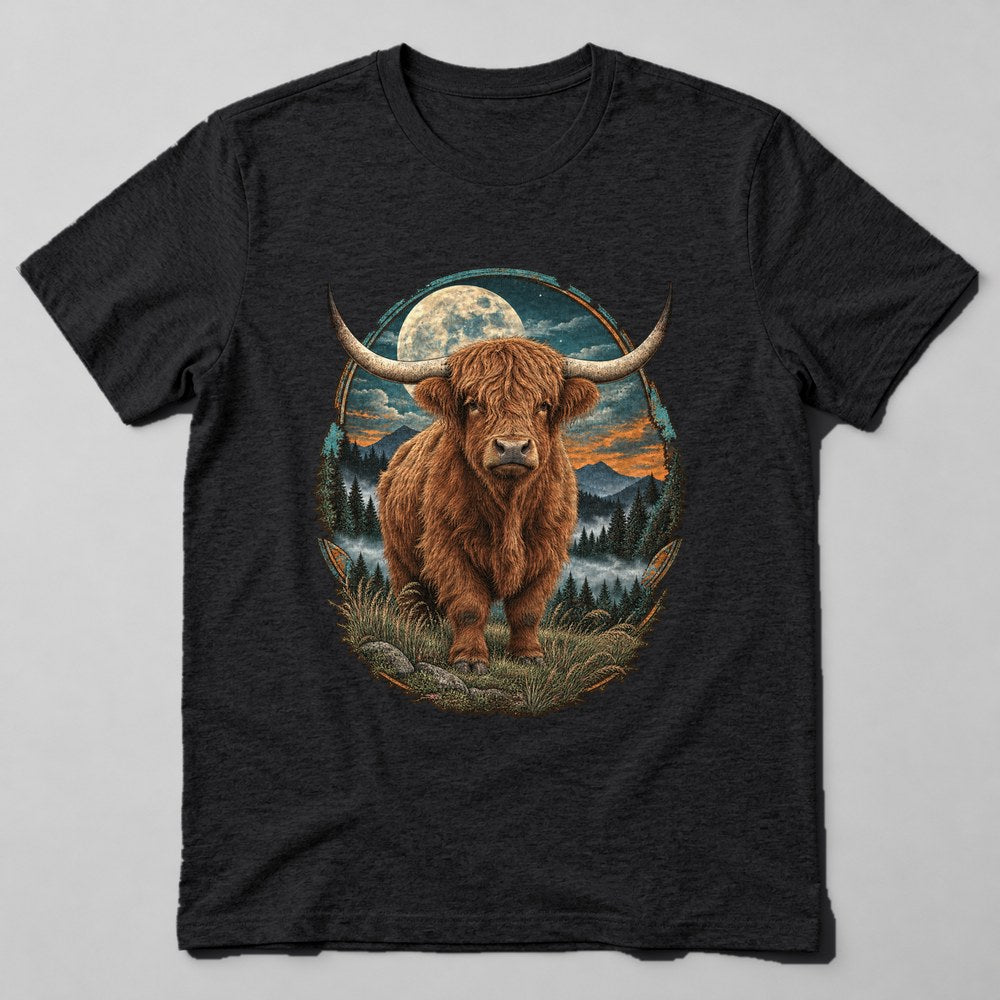 Highland Cow T-Shirt in Black