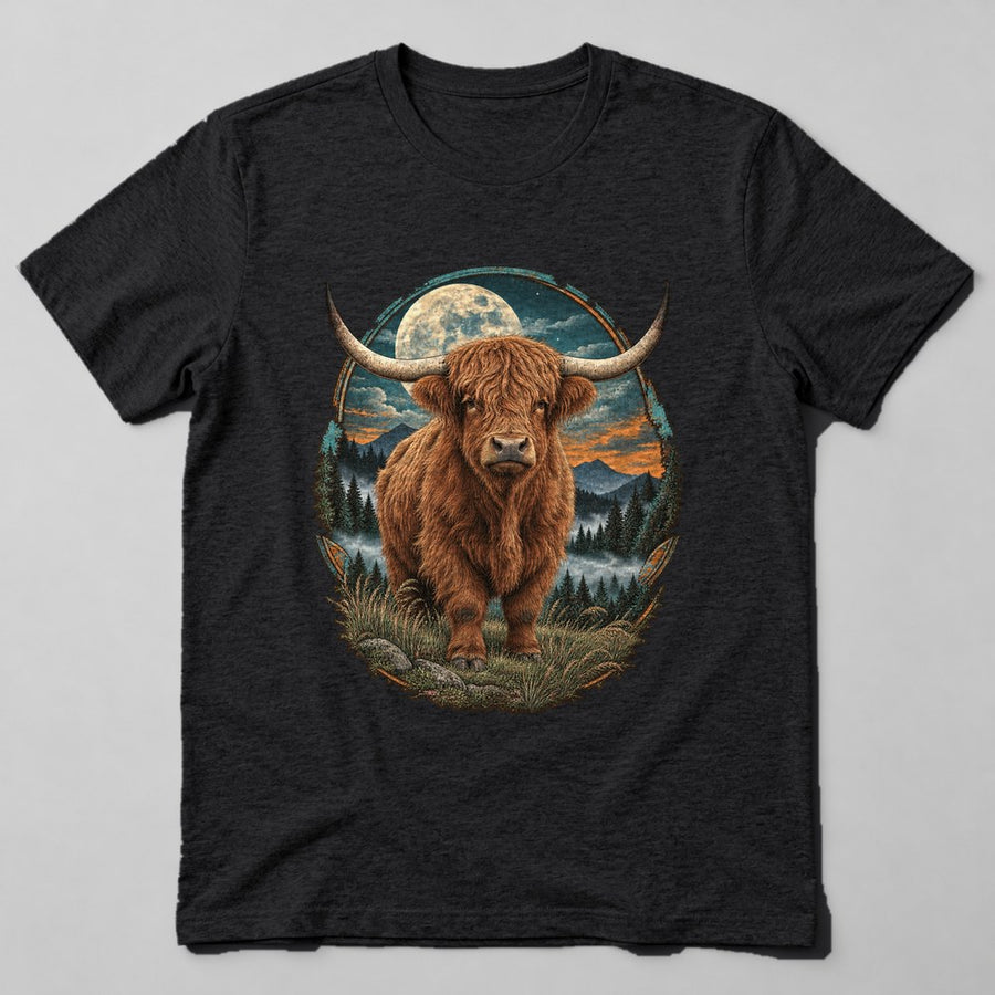 Highland Cow T-Shirt in Black