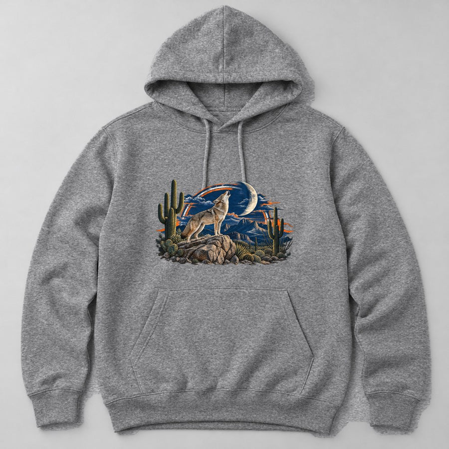 Desert Coyote Hoodie in Heather Grey