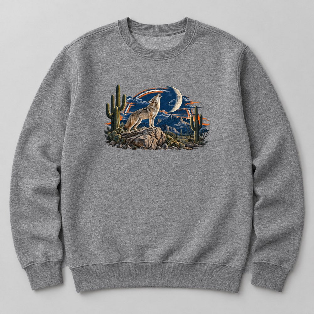 Desert Coyote Sweatshirt in Heather Grey