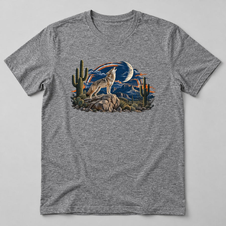 Desert Coyote T-Shirt in Heather Grey