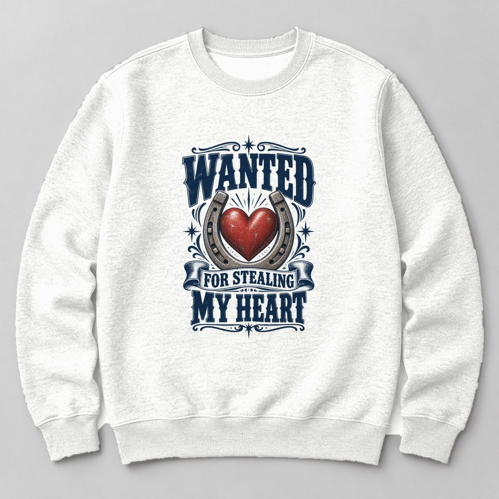 Wanted for Stealing my Heart Sweatshirt in White