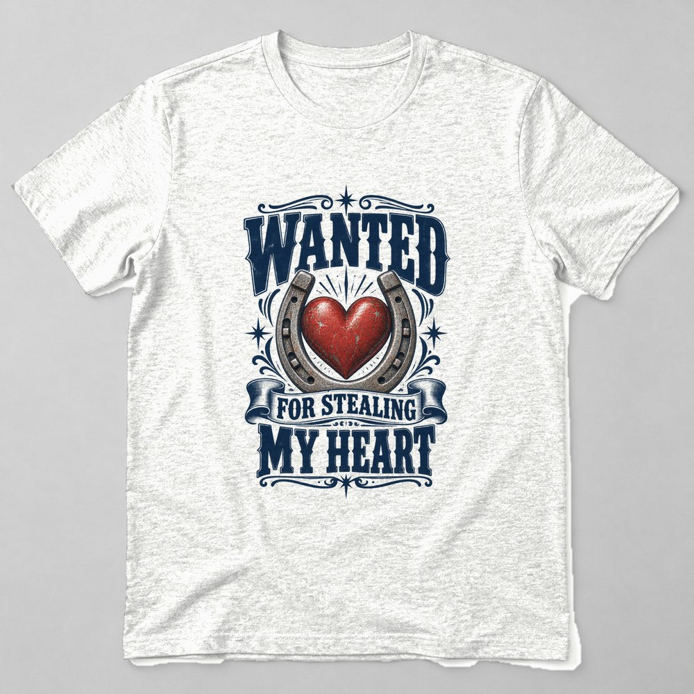 Wanted for Stealing my Heart T-Shirt in White
