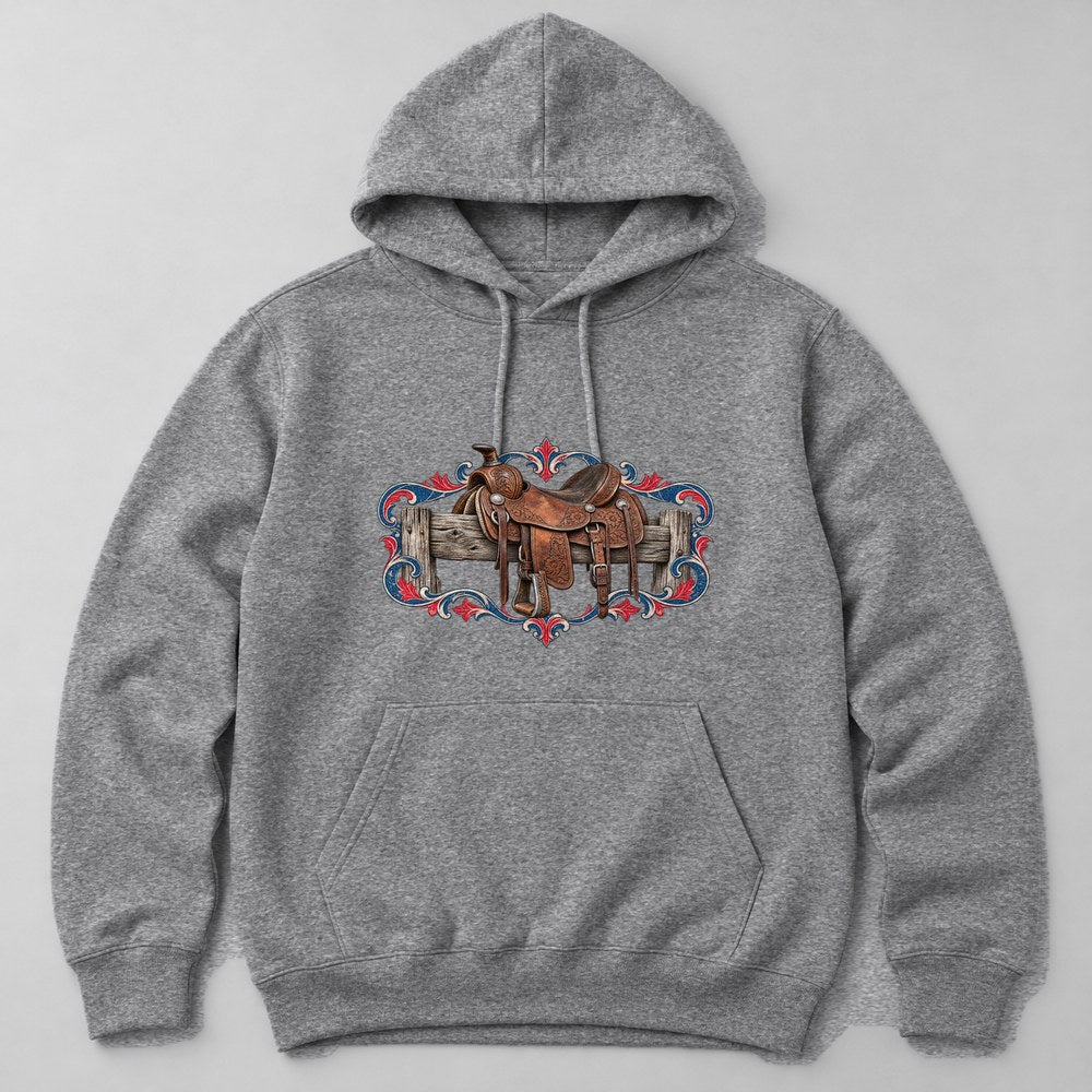 Saddle Hoodie in Heather Grey