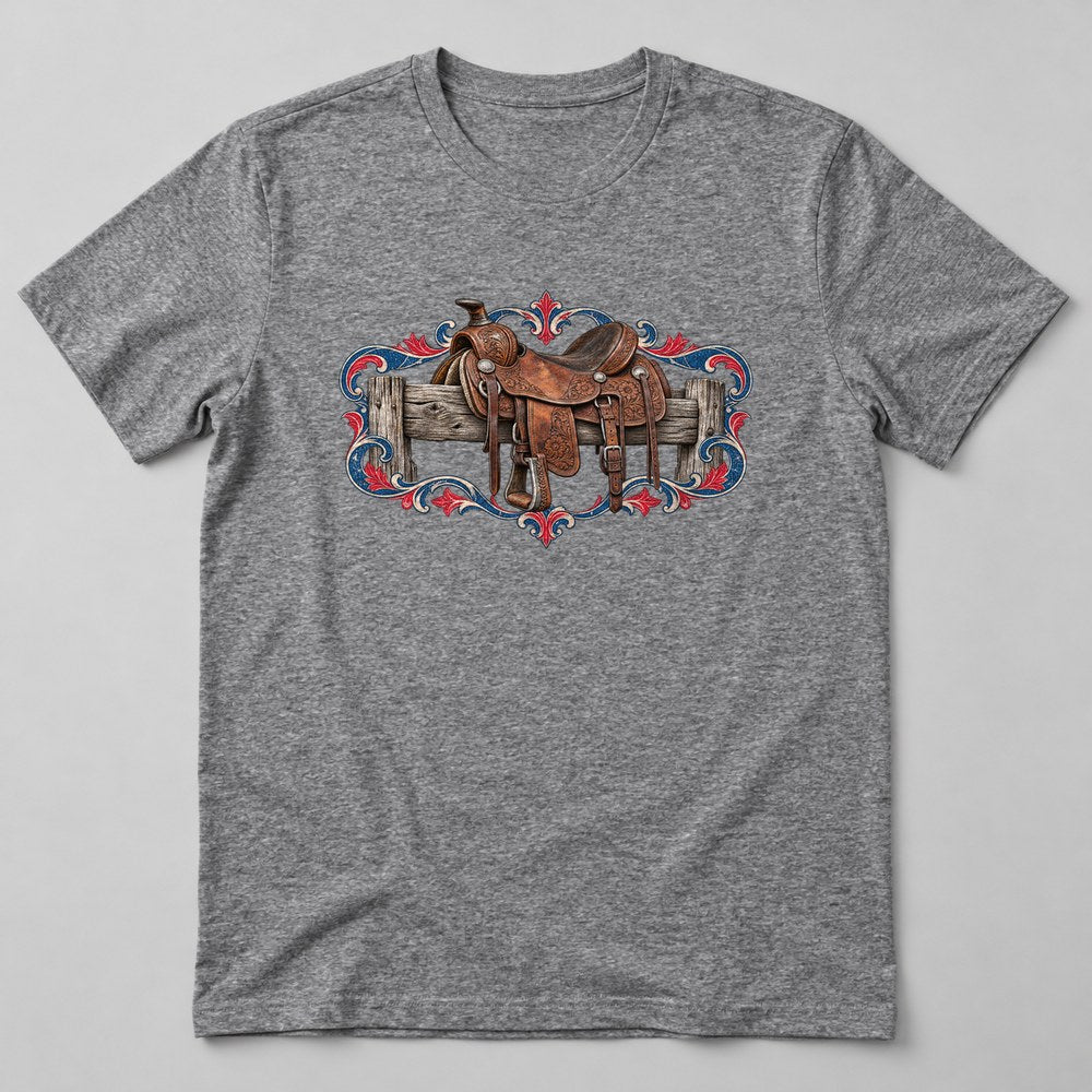 Saddle T-Shirt in Heather Grey