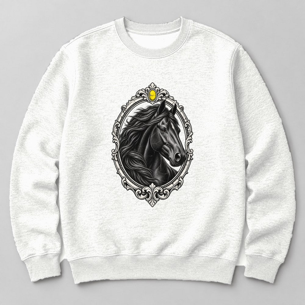Horse Portrait Sweatshirt in White
