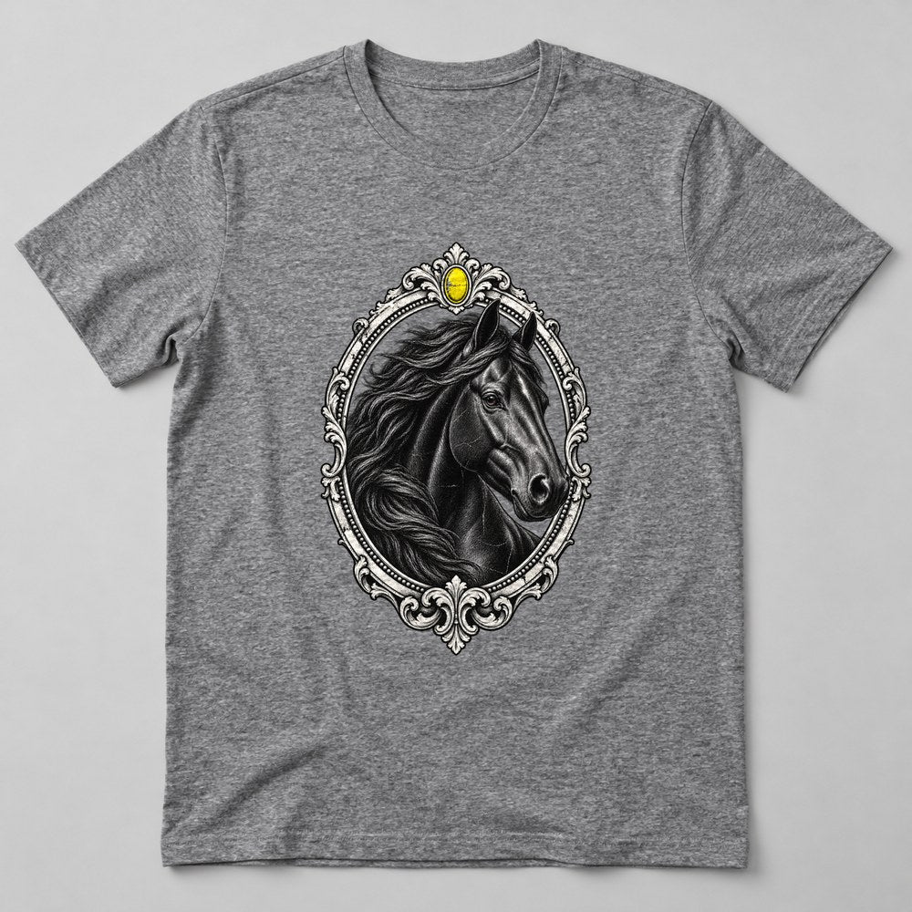Horse Portrait T-Shirt in Heather Grey