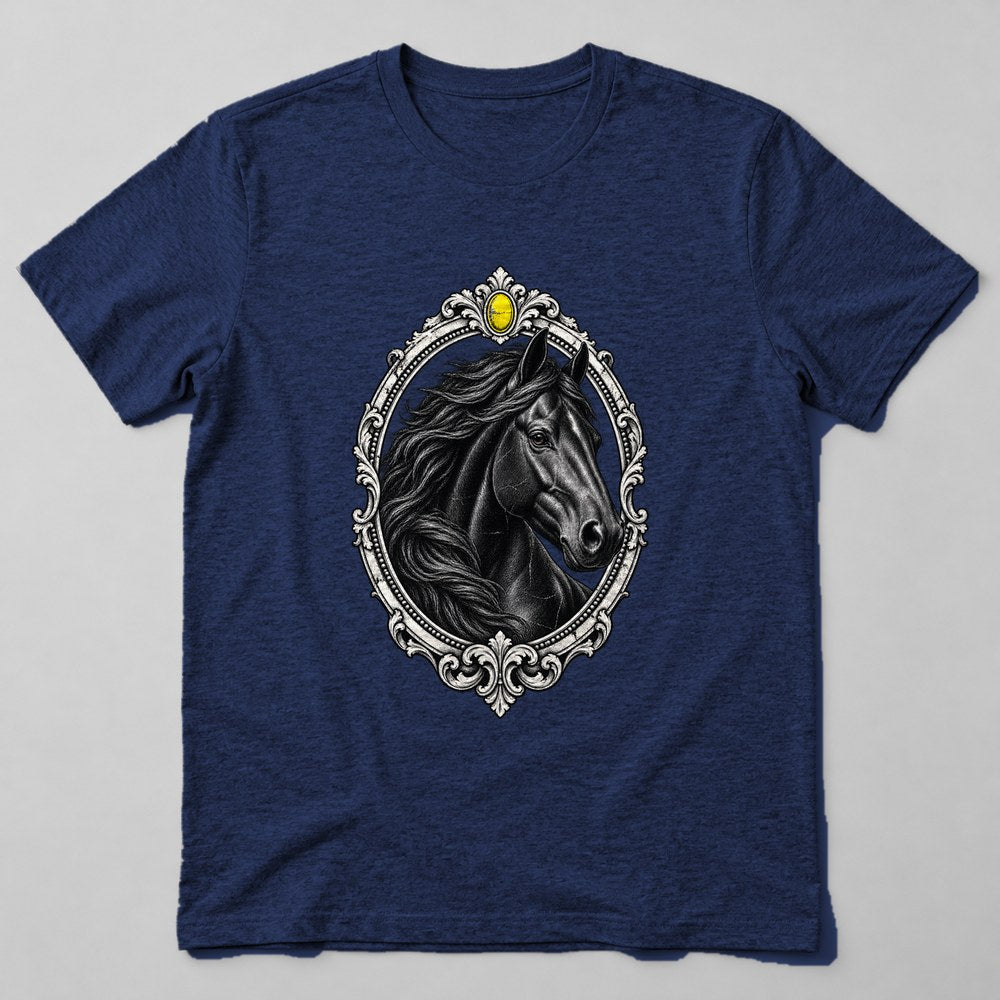 Horse Portrait T-Shirt in Navy