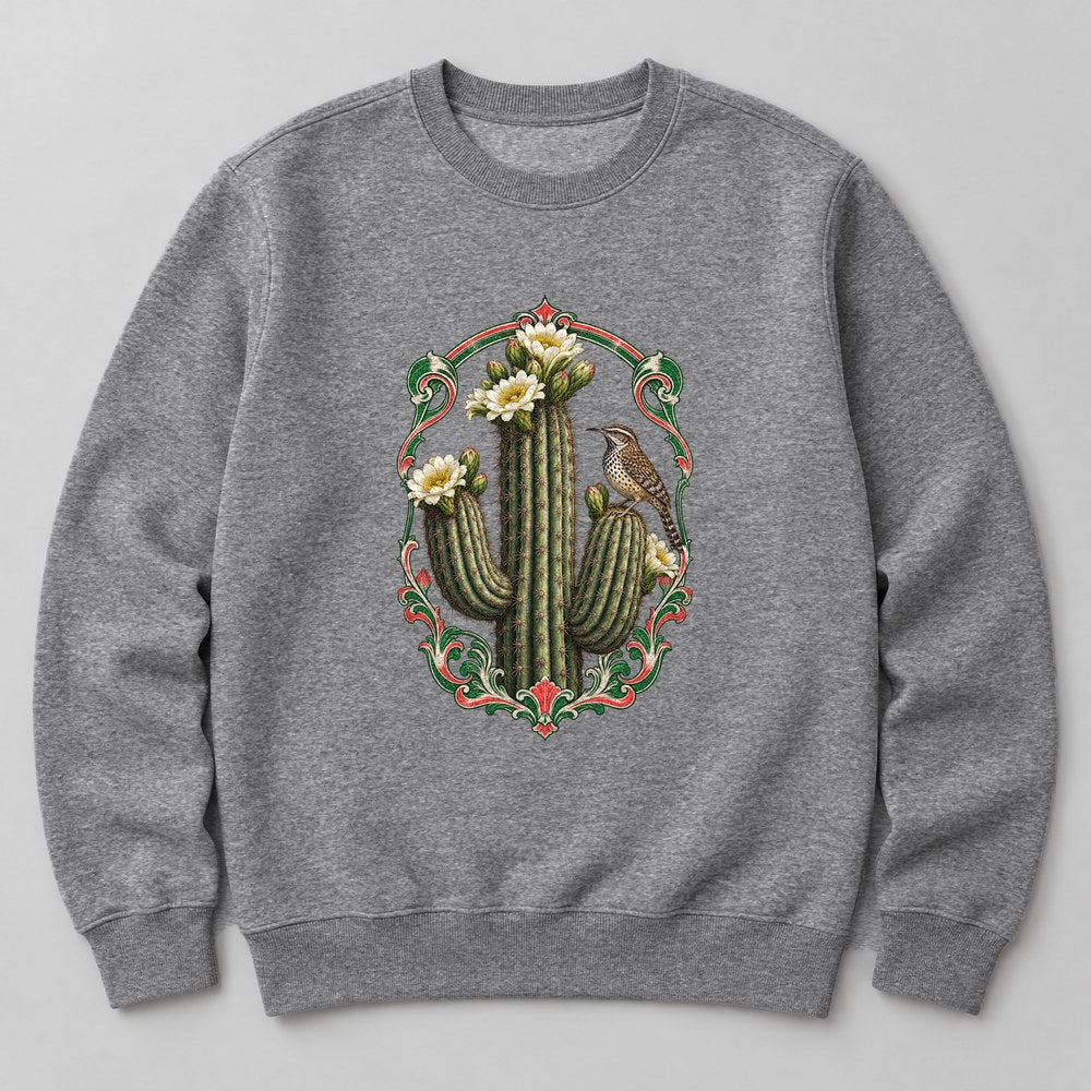 Cactus Bloom Sweatshirt in Heather Grey