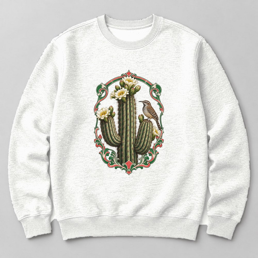 Cactus Bloom Sweatshirt in White