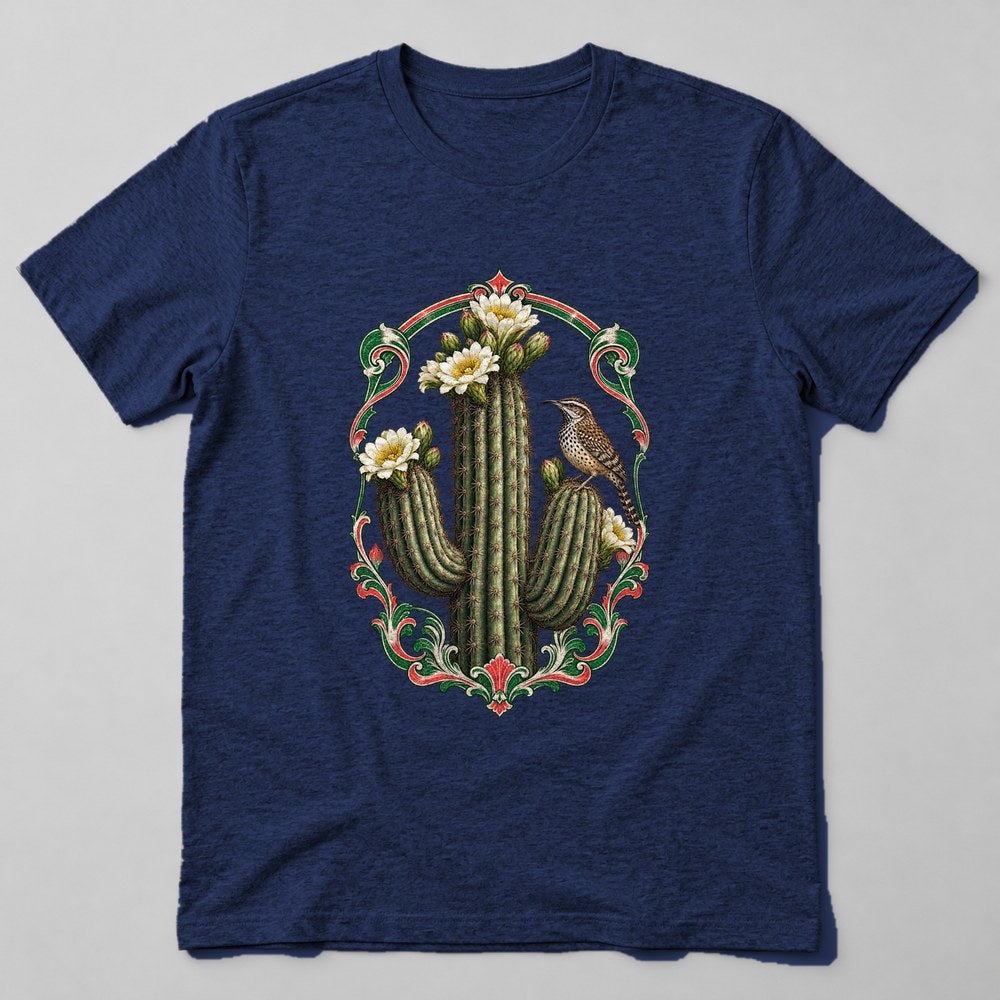 Cactus Bloom T-Shirt in Navy