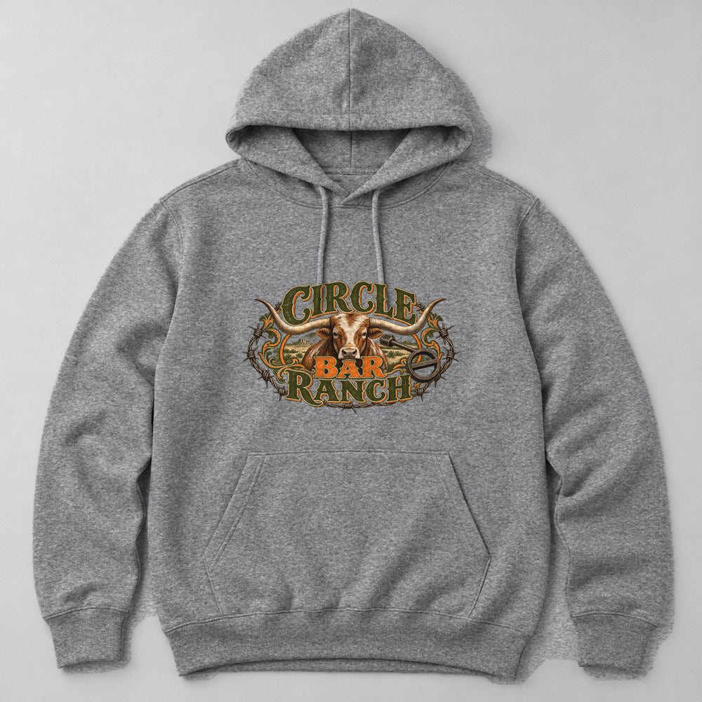 Circle Bar Ranch Hoodie in Heather Grey