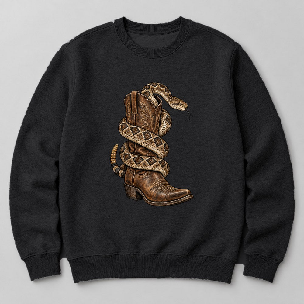 Rattlesnake Boot Sweatshirt in Black