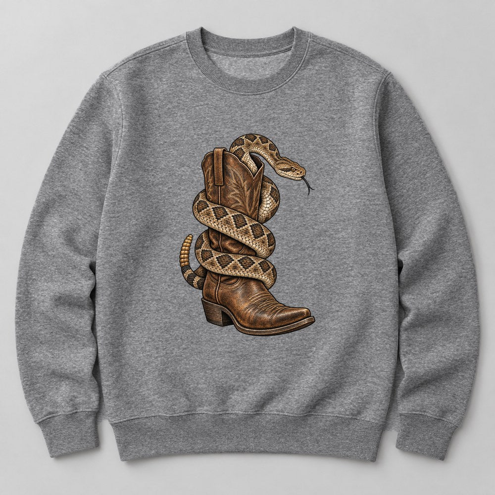 Rattlesnake Boot Sweatshirt in Heather Grey