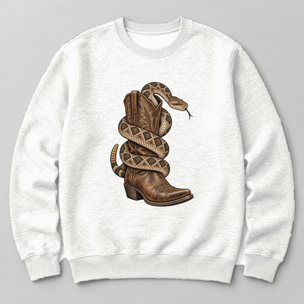 Rattlesnake Boot Sweatshirt in White