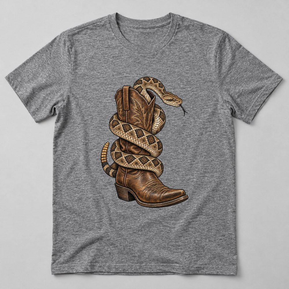 Rattlesnake Boot T-Shirt in Heather Grey