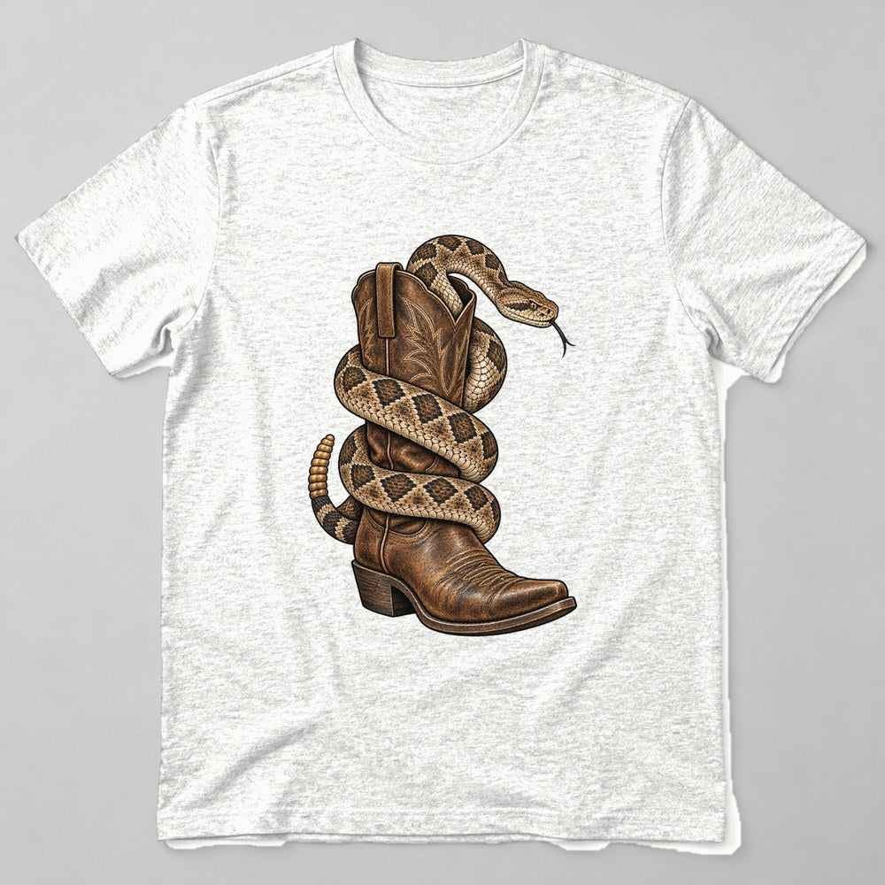 Rattlesnake Boot T-Shirt in White