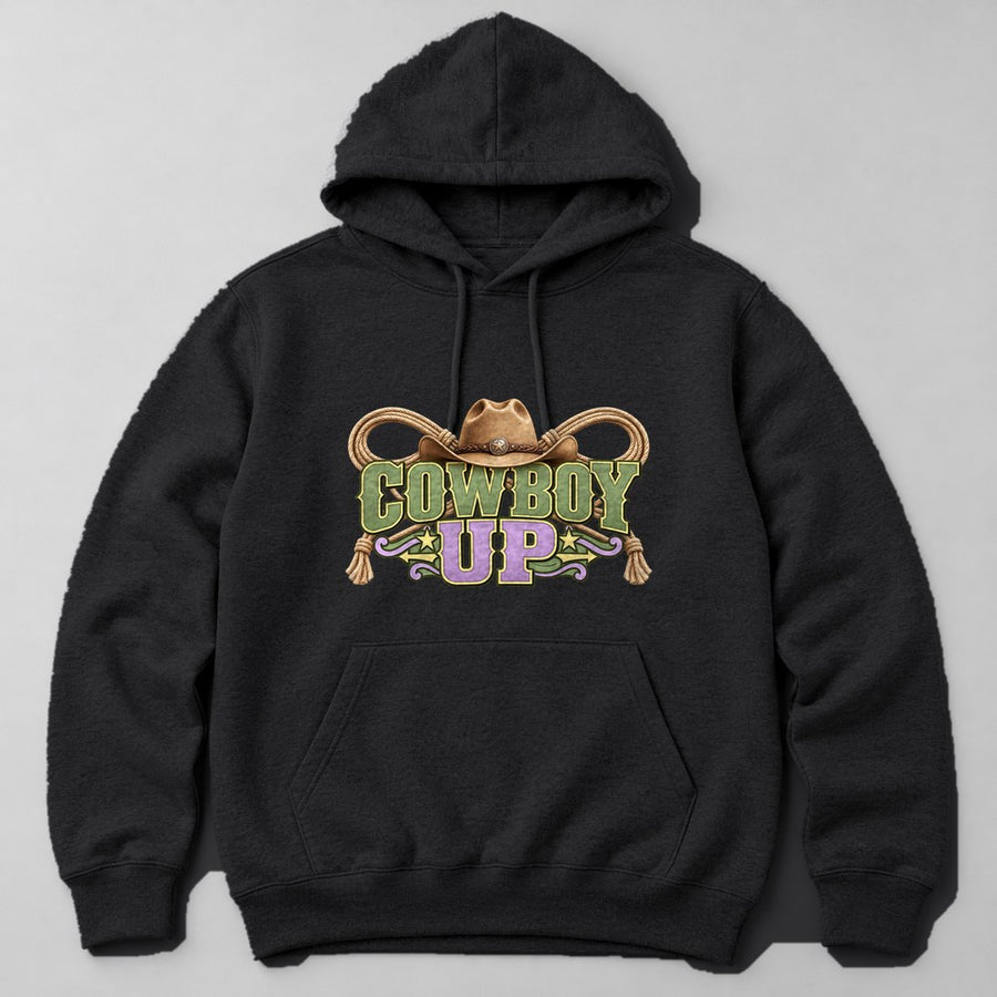 Cowboy Up Hoodie in Black