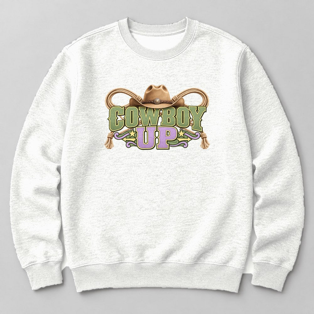 Cowboy Up Sweatshirt in White