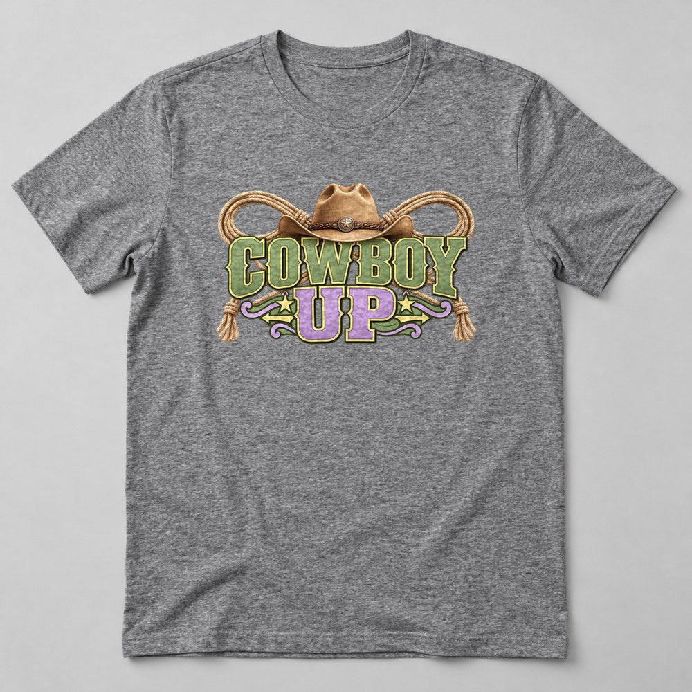 Cowboy Up T-Shirt in Heather Grey