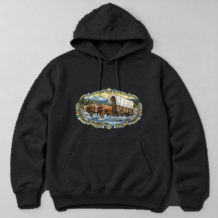 Covered Wagon Hoodie in Black