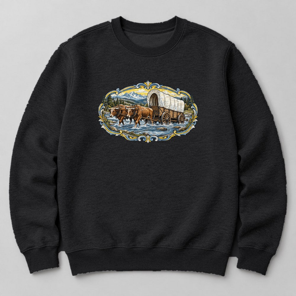 Covered Wagon Sweatshirt in Black