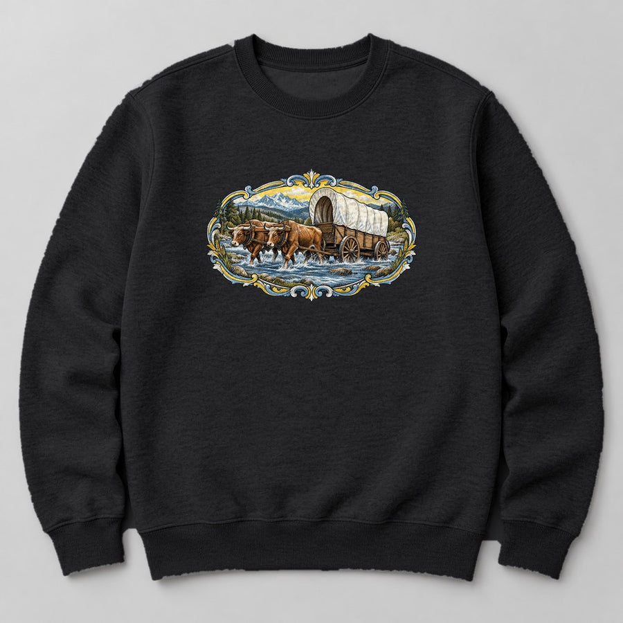 Covered Wagon Sweatshirt in Black