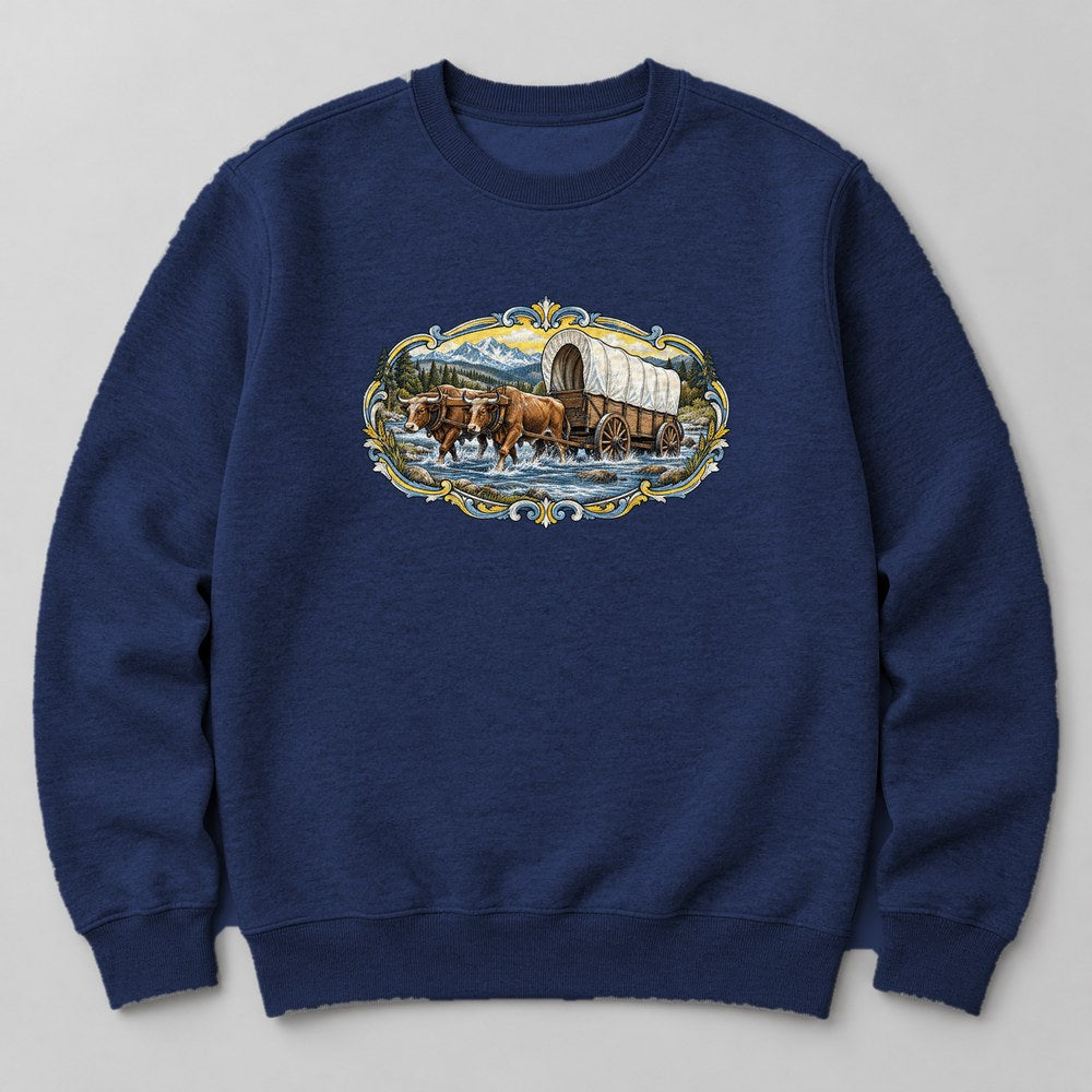 Covered Wagon Sweatshirt in Navy
