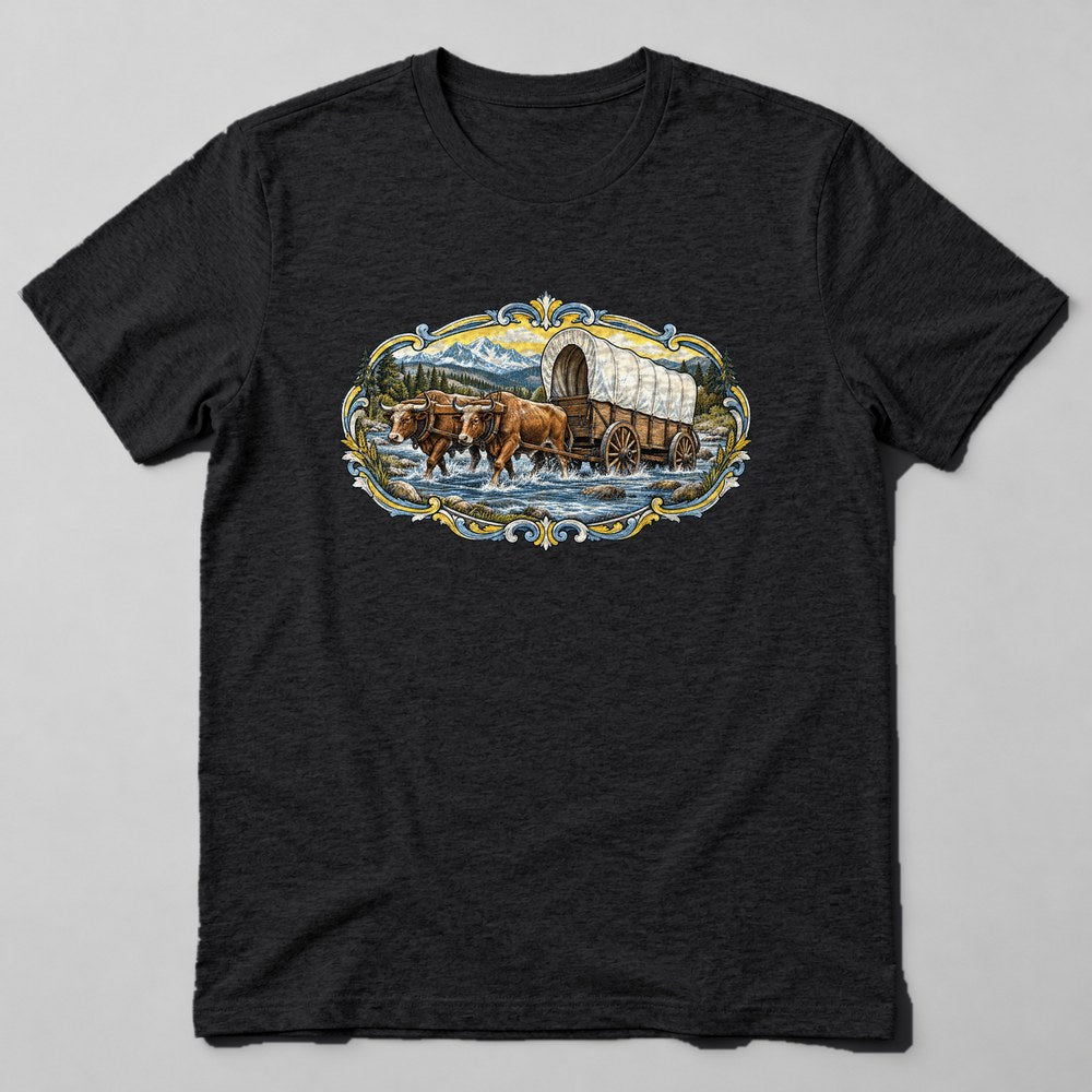 Covered Wagon T-Shirt in Black