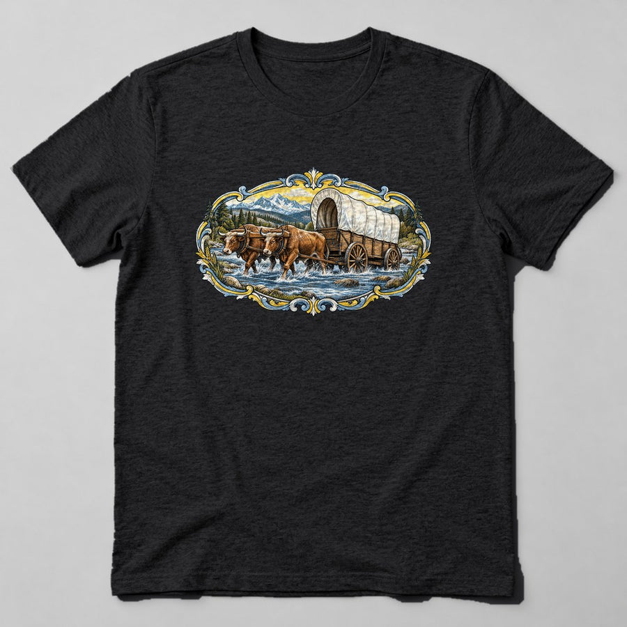 Covered Wagon T-Shirt in Black