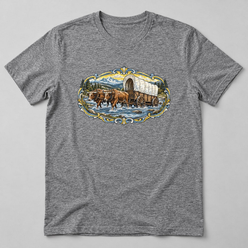 Covered Wagon T-Shirt in Heather Grey
