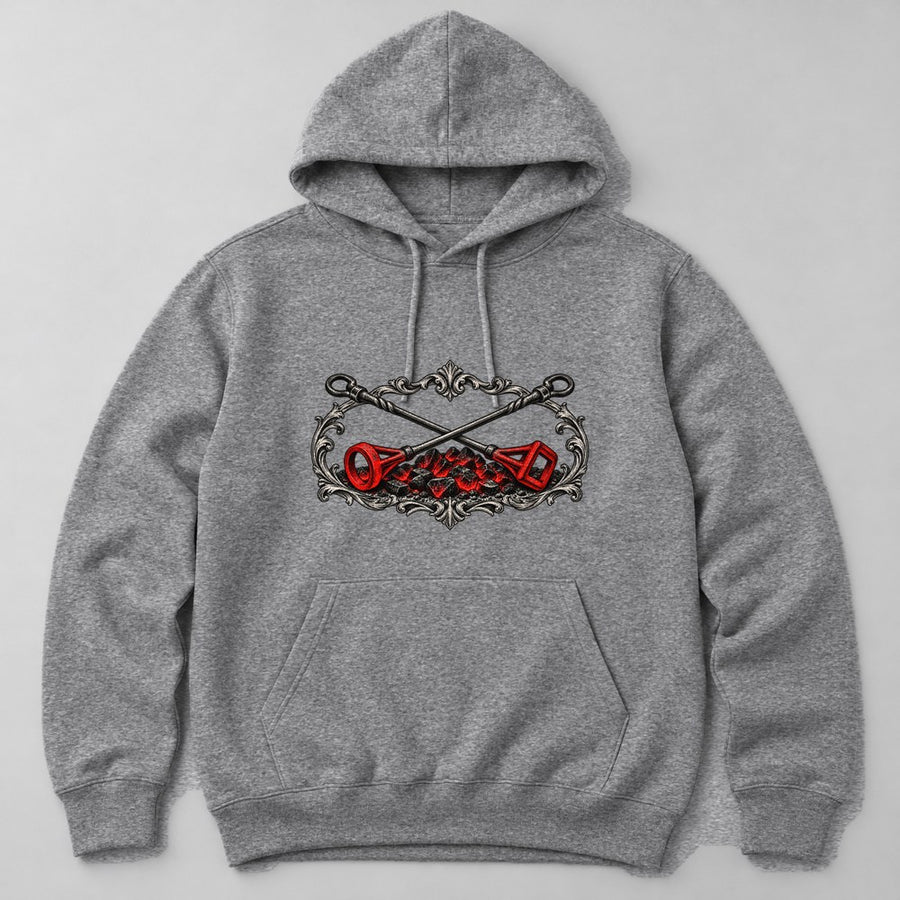 Branding Irons Hoodie in Heather Grey