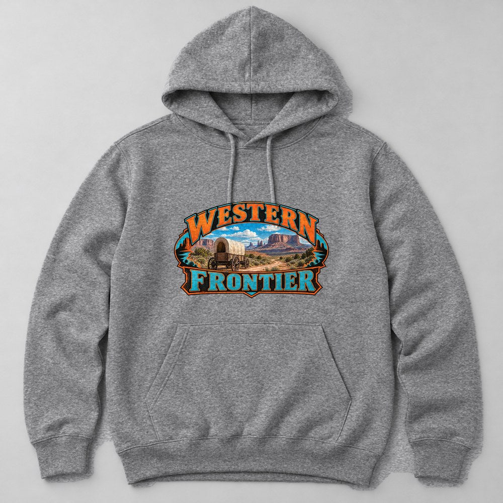 Western Frontier Hoodie in Heather Grey