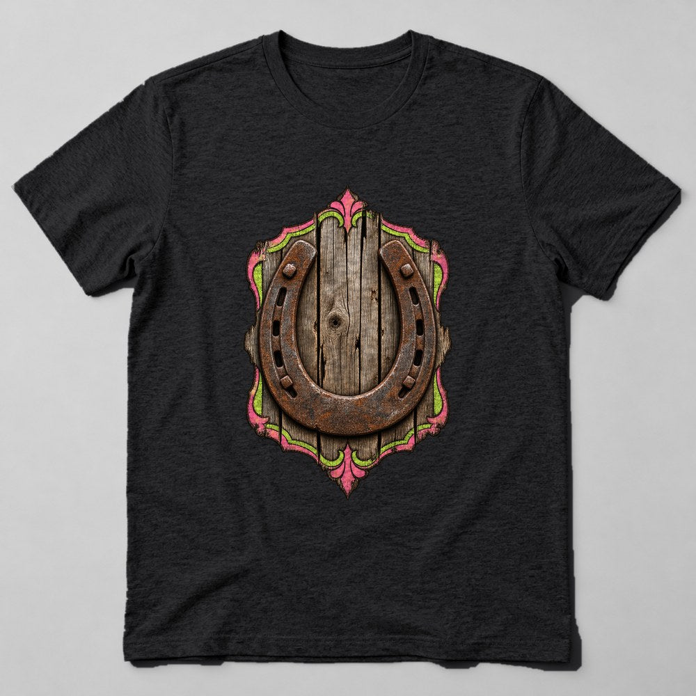 Horseshoe Lucky T-Shirt in Black