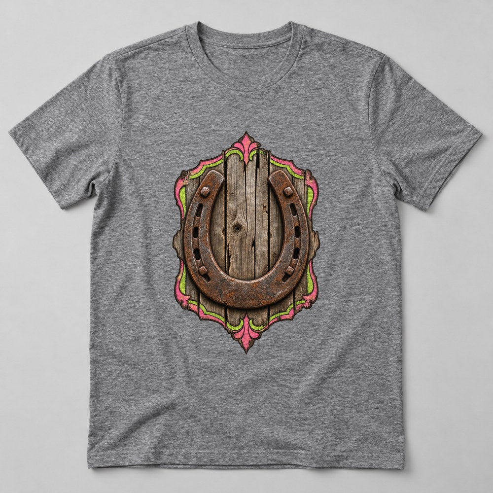 Horseshoe Lucky T-Shirt in Heather Grey