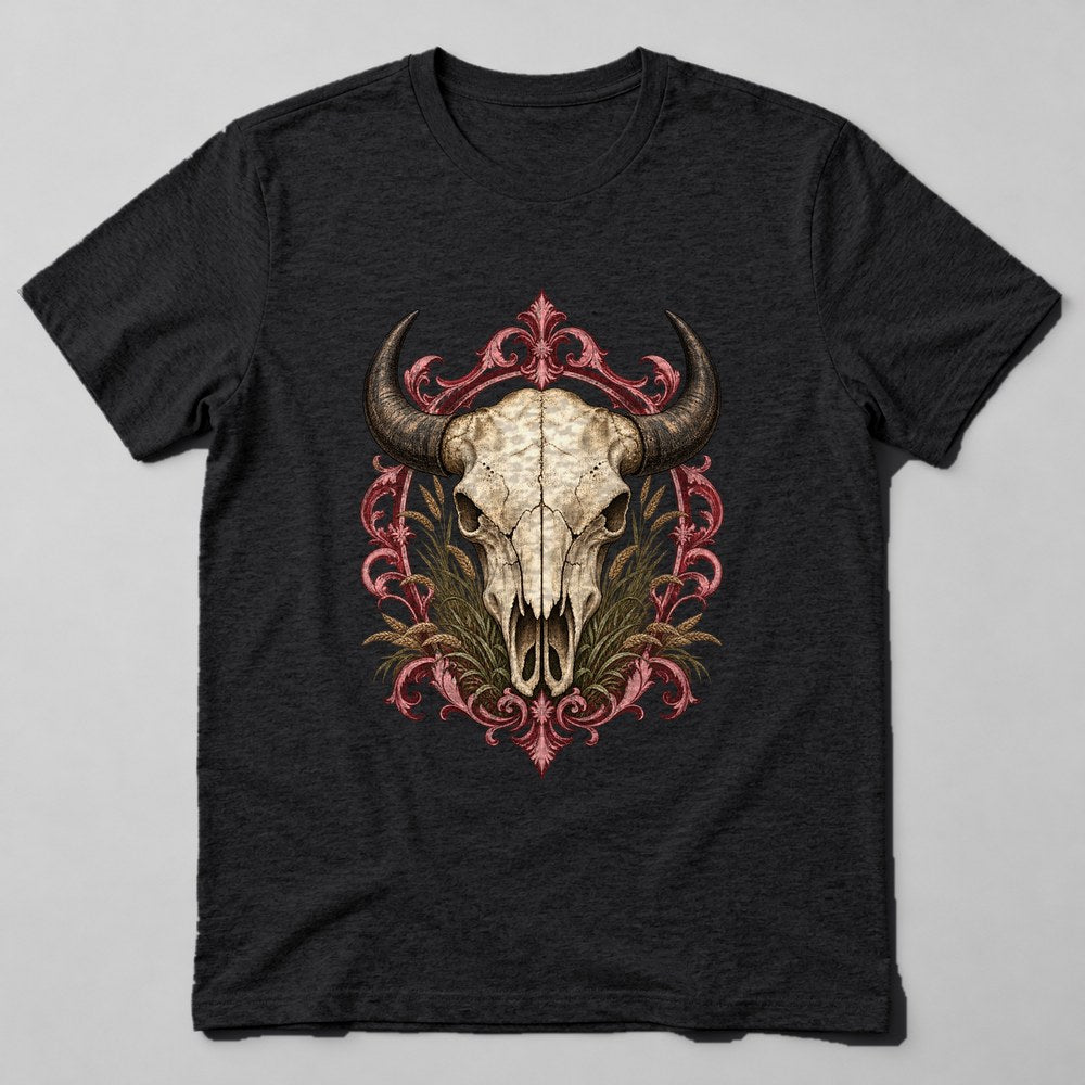 Bison Skull T-Shirt in Black