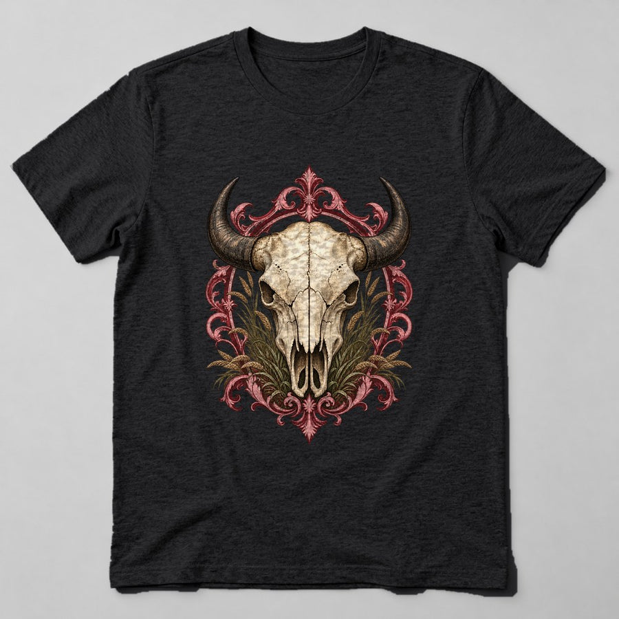 Bison Skull T-Shirt in Black