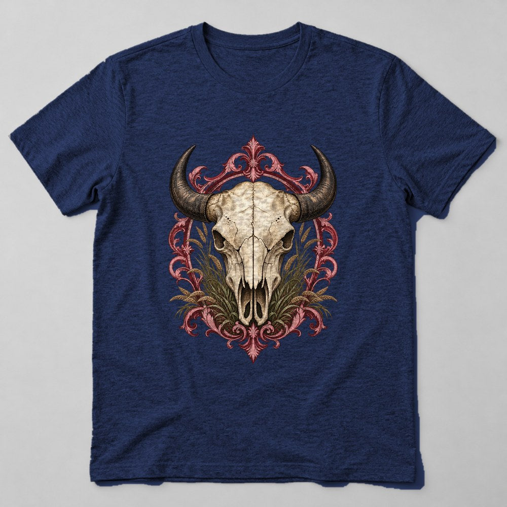 Bison Skull T-Shirt in Navy